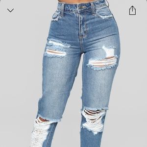 Fashion Nova Distressed Boyfriend Jeans